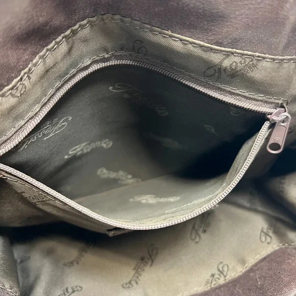 Vintage Fossil 1954 Classic Brown Pebbled Leather Backpack 75082 Brass Key - Picture 16 of 16